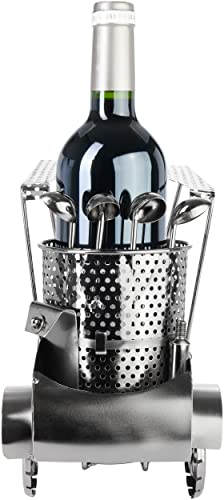 Brubaker Bottle Holder Female Golf Player In Golf Cart - Silver Metal Sculpture Wine Gift For Golfer And Sport Women - Wine Bottle Stand With Greeting Card #TOP6