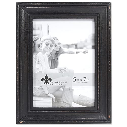 Lawrence 746557 5 Inch W x 7 Inch H Durham Weathered Black Wood Picture Frame