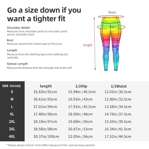 Leggings arcoíris para mujer con bolsillos que evitan transparencias 5