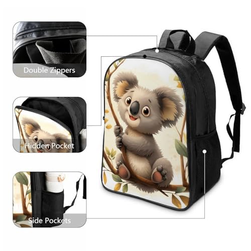 Mochilas escolares de koala 3D de 40x28x16cm para solucionar la organización y la carga infantil 3