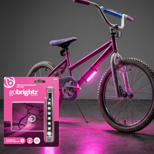 Brightz GoBrightz Pink LED Bike Frame Light - Bike Lights for Night Riding - 300 Lumen Underglow Light Bar - 4 Modes - Water Resistant Kids Bike Lights for Teens & Adults - Bicycle Lights for Kids