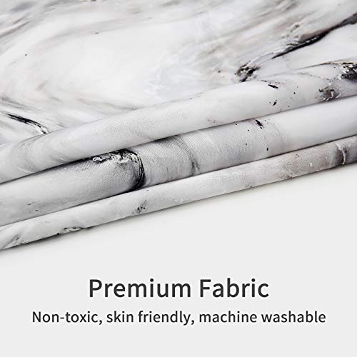 MitoVilla Grey Marble Shower Curtain Set, Abstract Modern Shower Curtain for Bathroom Decor, Luxury Standard Shower Curtain for Bathtub, Waterproof Washable Fabric Shower Curtain, 72 x 72 by MitoVilla - Image 4
