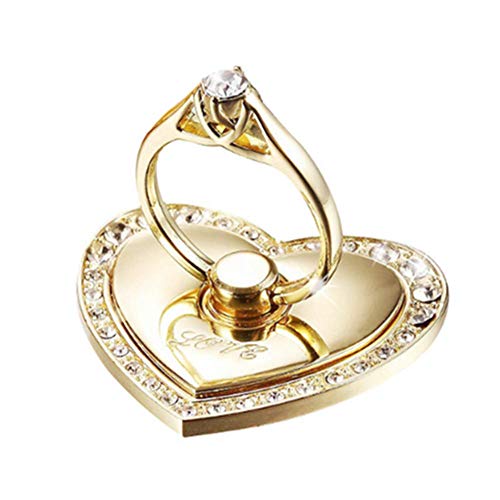 Healthy Clubs Phone Ring Bracket holder, Love Heart Diamond Shape Finger Grip Stand Holder Ring Car Mount Phone Ring Grip Smartphone Ring stent Tablet, 1 Pcs (Color 2)