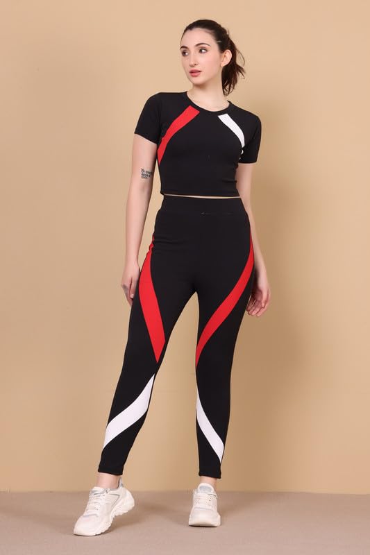 Image of Tracksuit for Woman Round Neck Top & Bottom Set | Active Wear | Gymwear | Sports Suit for Girls /Womens