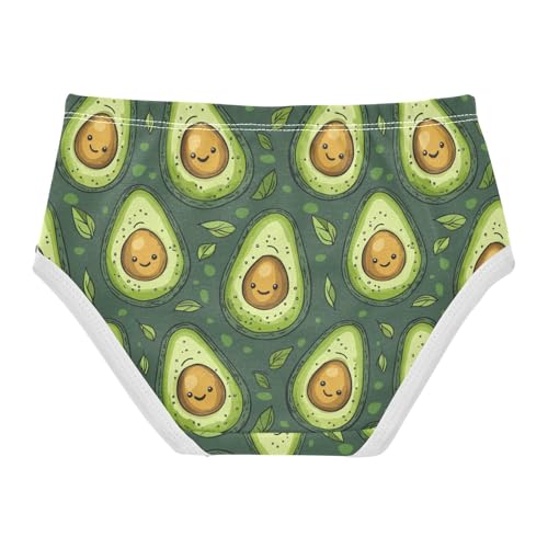 ZZKKO Green Avocado Cute Girls Underwear Toddler Panties for Girls Comfort Brief Size 2T-8Y2