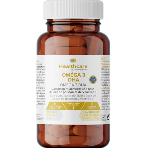 Omega 3 DHA EPA 300mg (250mg DHA + 50mg EPA) | Alta absorción TG | 696,92mg por cápsula | Apoya visión y funciones cognitivas | Certificado IFOS 5 estrellas | Vitamina E | 60 cápsulas