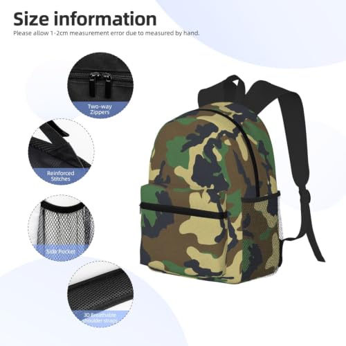 Sac à dos imprimé camouflage vert léger pour éviter la fatigue du dos - 5