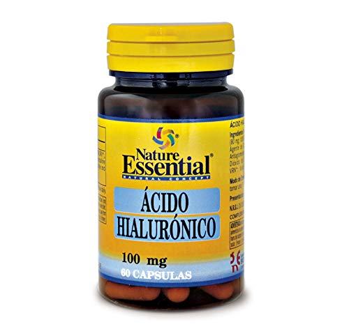 Nature Essential - Ácido hialurónico - 60 cápsulas - pote para 2 meses - ajuda a hidratar a dermis - favorece as articulações, cartilagens e pele