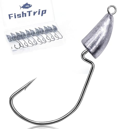 Texas Rigs EWG - Ganchos con peso de cabeza de bala, para pesca de lubina, agua salada, 1/16 1/12 1/8 1/6 1/4 1/3 1/2 onzas