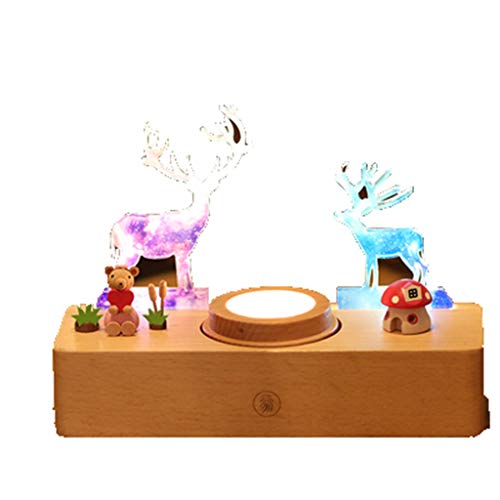 Preisvergleich Produktbild 3D romantische Sternen Elk Wedding Gift Creative Wireless Bluetooth Lautsprecher Kristallkugel Geburtstags-Geschenk kann angepasst Werden,f