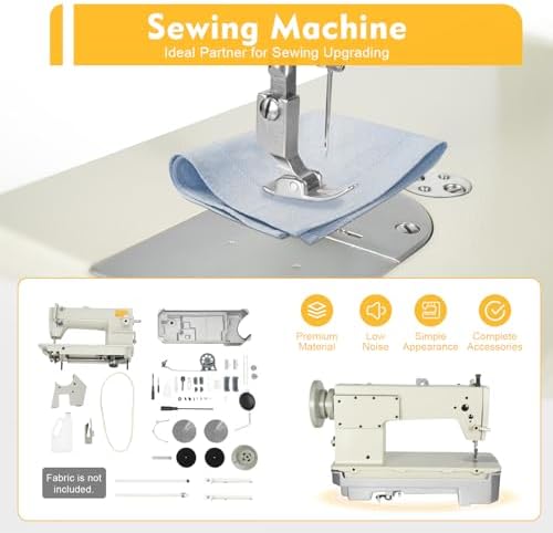 Industrial Sewing Machine 3000 S.P.M - Heavy Duty Leather & Fabrics Embroidery Machine for Thick Material Repair - Perfect for Professionals & DIY Enthusiasts
