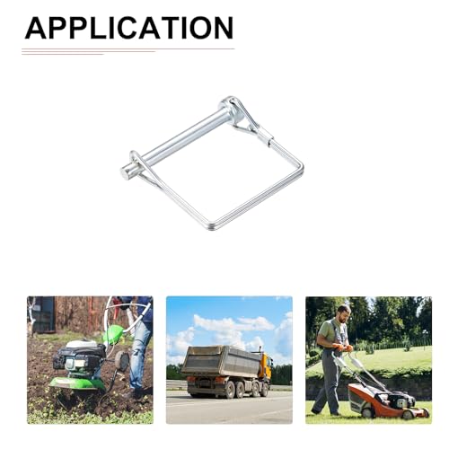 DTGN 6mm x 55mm (DxL) Wellenverriegelungsstift - 1 Stück - Gut für landwirtschaftliche Anhänger Rasen - Karbonstahl Vierkant-Anhängerkupplungsstift - Silberton