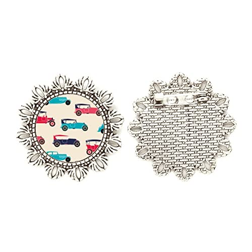Broche de coche clásico con flores plateadas el regalo ideal de estilo vintage
