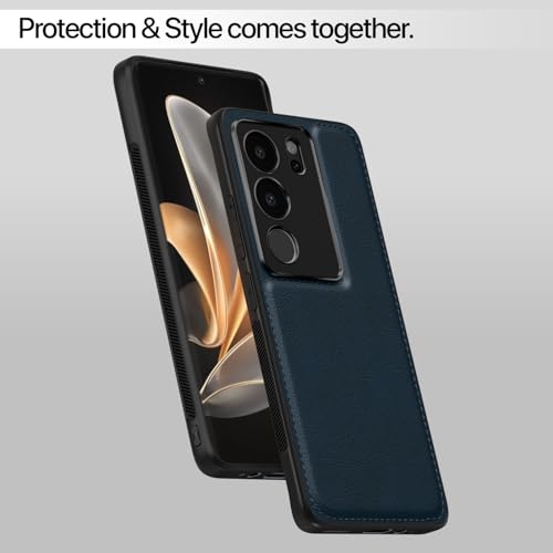 Image of Pikkme Vivo V29 / V29 Pro 5G Back Cover | Flexible Pu Leather | Full Camera Protection | Raised Edges | Super Soft-Touch | Bumper Case for Vivo V29 / V29 Pro 5G (Blue)