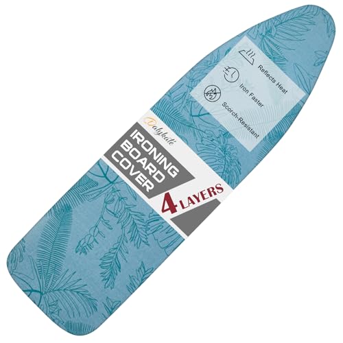 Ironing Board Cover and Pad, Standard Size 15x54 Iron Board Cover with Padding, Scorch & Stain Resistant Thick Iron Padded, Non-Slip Elastic Edge & Fasteners Clips for Daily Ironing, Tropical by Dalykate - Image 3
