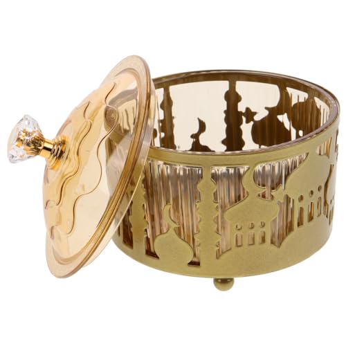 ABOOFAN Middle Eastern Eid Candy Tray 7.08 Inch Metal Ramadan Snack Serving Plate for Dried Fruit Nuts Dessert Storage Set of 2 by ABOOFAN - Image 2