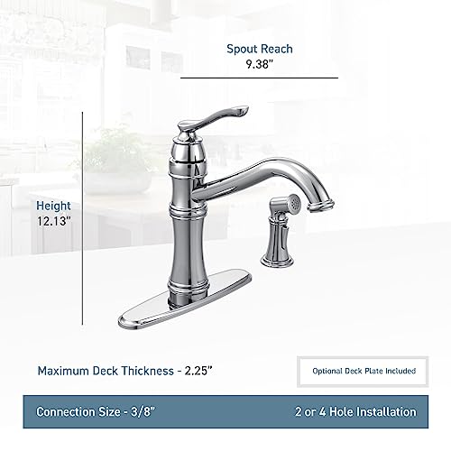 Moen-Belfield-Oil-Rubbed-Bronze-Traditional-One-Handle-High-Arc-Kitchen-Faucet-with-Side-Spray-and-Optional-Deckplate-Included-7245ORB Moen Belfield Oil Rubbed Bronze Traditional One Handle High Arc Kitchen Faucet with Side Spray and Optional Deckplate Included 7245ORB