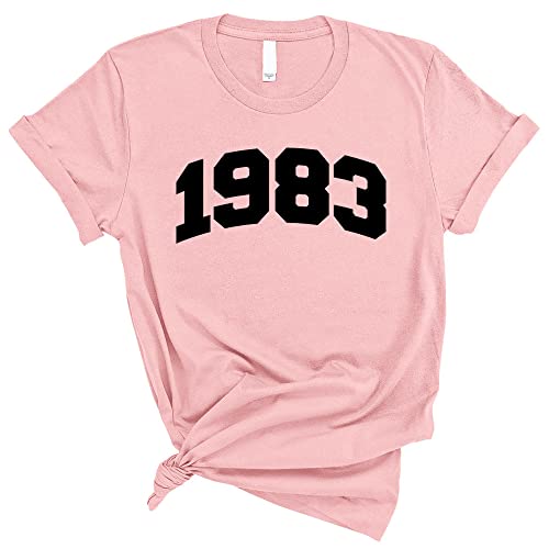 TeesAndTankYou 1983 College Style Shirt Unisex 2X-Large Pink