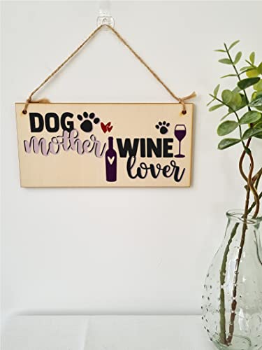 The Plum Penguin Dog Mother Wine Lover Funny Novelty Handmade Wooden Hanging Wall Plaque Gift Home Bar Pet Lover Gift Sign Decoration - Image 2