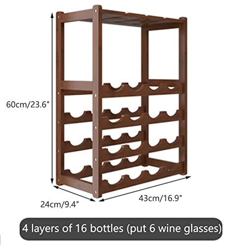 Soporte de bambú para 9 botellas y 4 copas miniatura 6