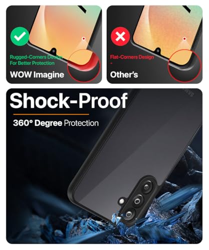 Image of WOW IMAGINE Translucent Hybrid Back Case Cover for Samsung Galaxy M36 5G | Samsung Galaxy F36 5G Smoked Matte Back | Shock Proof 360 Degree Protection | Protective Hard Case - Matte Black