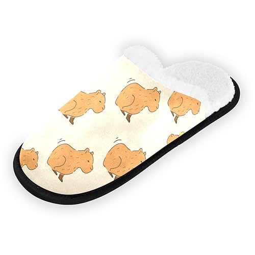 Cute Capybara Pattern Slippers Memory Foam Non-Slip Indoor House Slippers Bedroom Hotel Home Shoes for Women Men