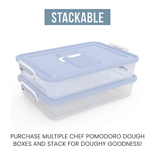 Chef Pomodoro Pizza Dough Proofing Box, 14 X 11-Inch, Pizza Dough Container, Fits 4-6 Dough Balls, Household Pizza Dough Tray With Convenient Carry Handle (Blue) #TOP5