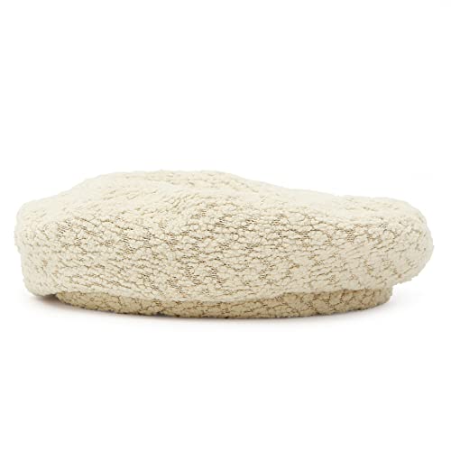 Undercontrol Classic Round Shape Brass Pipe Label Tweed Pattern Size Adjustable Unisex Painter French Beret Korea Hunting Hat (Bean Tweed/D Beige) #TOP3