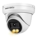 INNOSECU 8MP Security PoE Camera Outdoor, 4K IP Dome Surveillance Camera, Smart Dual Light Color Night Vision, 2.8mm Lens Wide Angle 110°, Built-in Mic/Audio, Human/Vehicle Detection, IND8BD93B