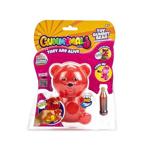 Eolo Sport Hk Jiggly Pets Gummymals Red Interactive Super Squishy Gummy Bear Style Pet Con Oltre 20 Suoni E Reazioni Per Bambini Dai 4 Anni In Su - 2