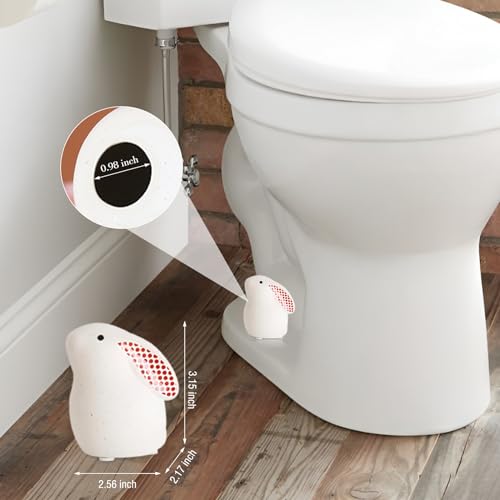 Samiqu 534627 2 Pcs Decorative Toilet Bolt Covers Ceramic Bunny Décor,Installation Free Rabbit Statues Home Bathroom Decor thumb #1