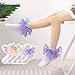 Baby Girl Eyelet Ruffle Lace Socks Frilly Princess Dress Socks for Big Kid Fashion Warm Uniform Stockings Seamless Anklet (Purple,4-6 Years)