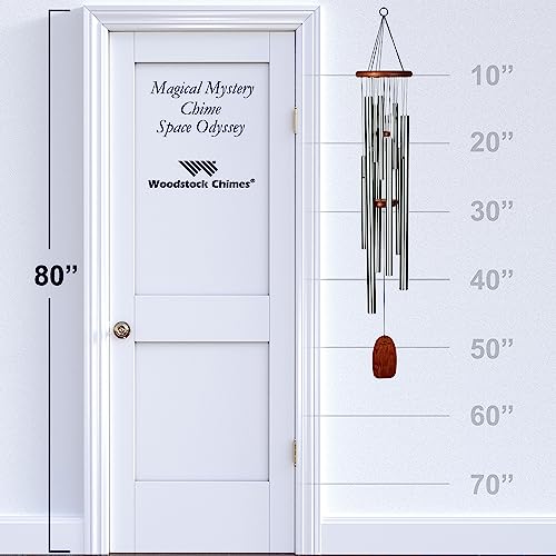 Woodstock Wind Chimes For Outside, Outdoor Decor For Your Patio And Front Porch, Garden Decor, (55") Silver Wind Chime, Woodstock Magical Mystery Chime, Space Odyssey (Mmso) #TOP2
