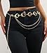 MODRSA Chain Belt Gold Chain Belt for Women Fashion Gold Waist Chains Metal Moon Sun Layered Waist Belts Chains Trendy Belly Belts for Women