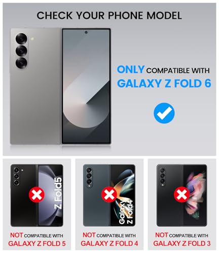 Image of for Samsung Galaxy Z Fold 6 Case with Card Holder & Belt Clip & Slide Camera Cover, Built-in Hinge Protection & Screen Protector, Durable Wallet Phone Cover Case for Galaxy Z Fold 6 2024, Black