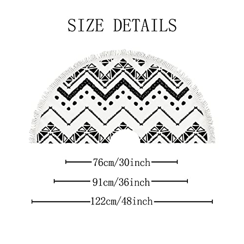 Xollar 36 Inch Christmas Tree Skirt Mat Geometric Zigzag Pattern, Xmas Tree Decorations For Winter Party Holiday New Year With Tassels #TOP1
