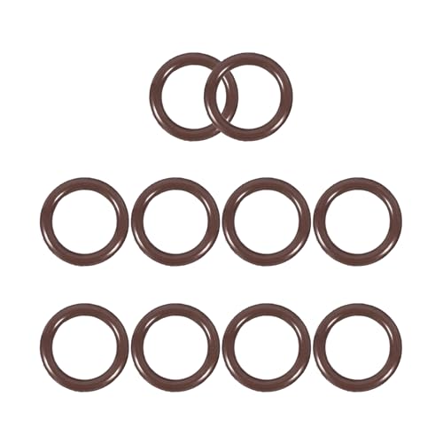 Ofowin 10個 Oリング フッ素 ゴム 16mm x 11mm x 2.5mm ブラウン オーリング 11mmの内径 16mmの外径 2.5mm幅 円形 シール ガスケッ ト耐熱 耐油 耐燃料油 耐酸 防水 耐摩耗性 車 エアコン 各種機器のガスケッ