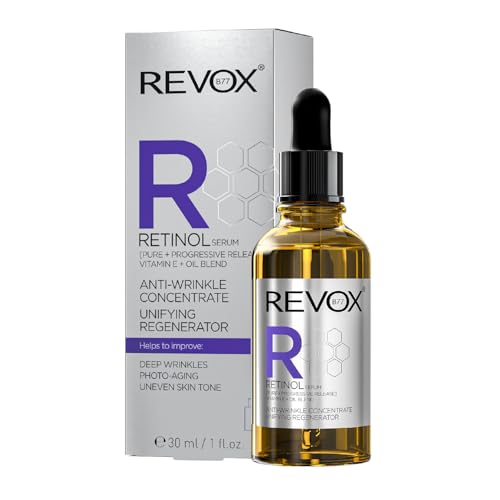REVOX B77 Retinol Unifying Regenerator Serum, 30 ml, Retinol-Serum, reduziert feine Linien, gleicht den Ton, reduziert Flecken, fördert die Regeneration, spendet Feuchtigkeit und nährt, stimuliert die