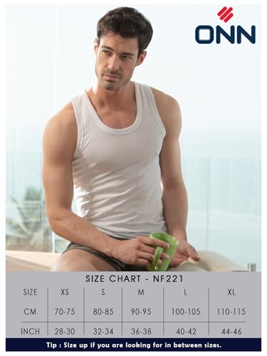 Image of ONN Men's Cotton Vest (Pack of 3)