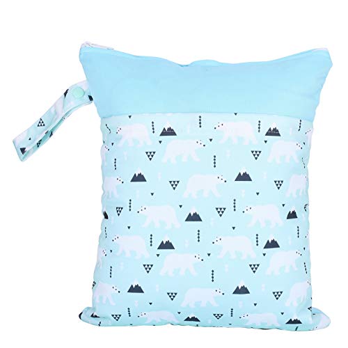 Lantro JS Bolsa de pañales, Bolsa de Almacenamiento Reutilizable, Cremallera Doble para bebé Infantil(Polar Bear)
