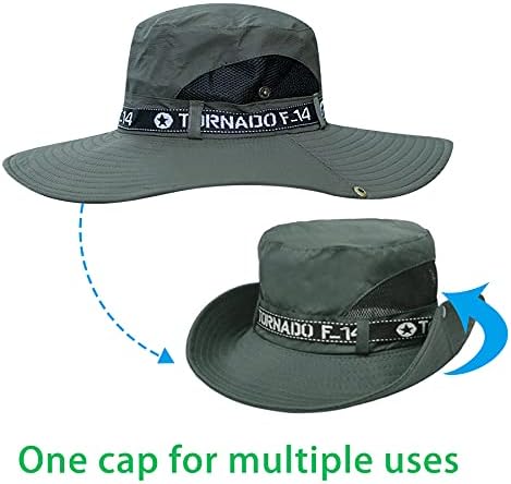 VidFair Fishing Hat Outdoor Men Women Protection Sun Hat Breathable Wide Brim with Face Neck Flap Cover for Backpacking Hiking Travel Camping Gardening & Boating