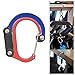 rockible D-Shaped Carabiner Clip and Hook for Outdoor Activities, red and Blue