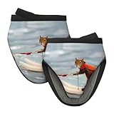 Wasserski Fuchs Eichhörnchen Druck Mini Silikon Ofenhandschuhe Topflappen Set - Schutz zum Backen, Kochen, Grillen und Camping Einheitsgröße