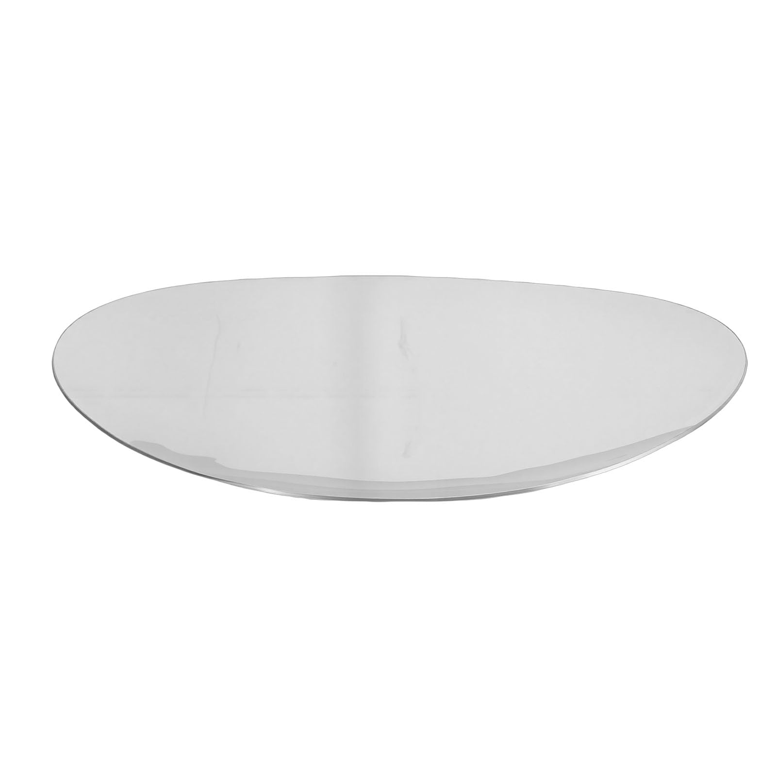 Bandeja para Servir de Metal, Bandeja para Servir de Lujo Pulida con Espejo de Acero Inoxidable 304, Plato Redondo Plateado Multiusos para Postre con Tapete Antideslizante para Joyas, Velas,