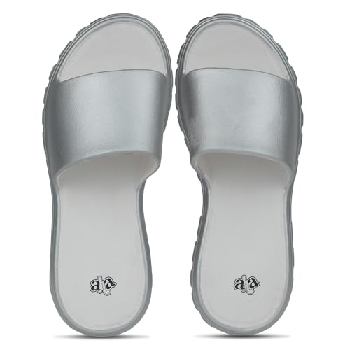 Image of Liberty A-HA LB46-01E Casual Sandal for Women - Grey, Dark Grey & Yellow | Comfortable EVA Sole and Cushioned Footbed | Durable Summer Footwear for Outdoor | Ideal for Everyday Wear