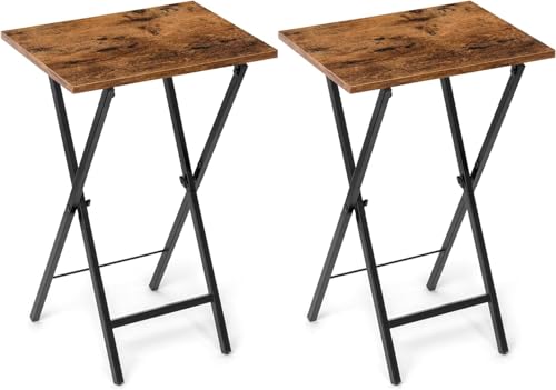 Acovy TV Tray Table Set of 2, TV Dinner Tray, Folding Table, Foldable TV-Trays, Side Table for Bed, Couch, Portable and Small Easy to Move