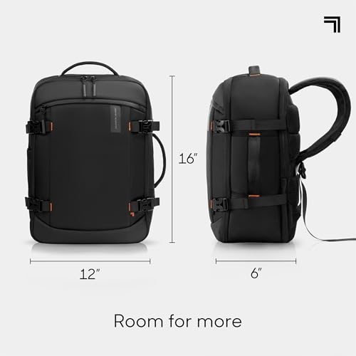 Sharper Image Travel Backpack for Men & Women 23L TSA Flight Approved Weekender Bag for Carry On Luggage, Fits 17” Laptop, Water Resistant Casual Daypack for Traveling, Black (Venture Collection) by Sharper Image - Image 3