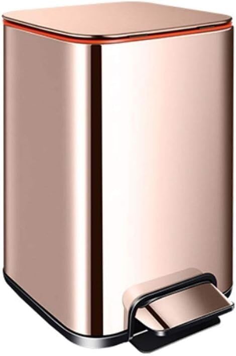Poubelle à pédale or rose avec fermeture de couvercle silencieuse