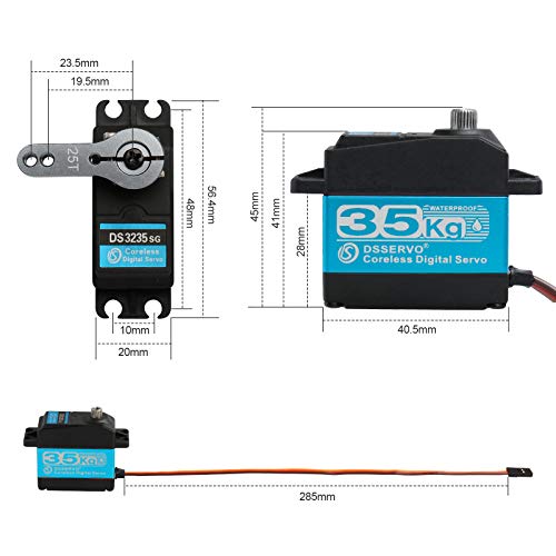 35Kg Digital Servo Full Metal Gear High Torque Waterproof Ds3235 With Two 25T Servo Arms For Rc Car Robot Control Angle 180 #TOP5