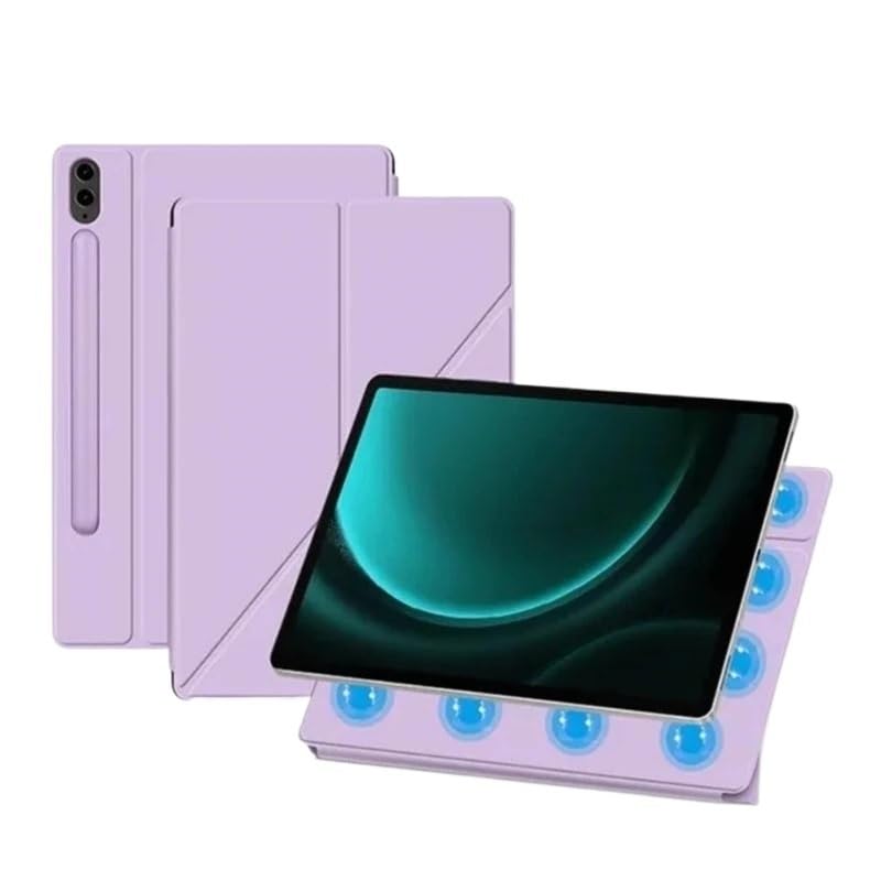 Magnetic Smart Tablet Cover Suitable For Samsung Galaxy Tab S9 Ultra 14.6" 2023 SM-X910/SM-X916B Deformation Y-Folding Case(PURPLE)